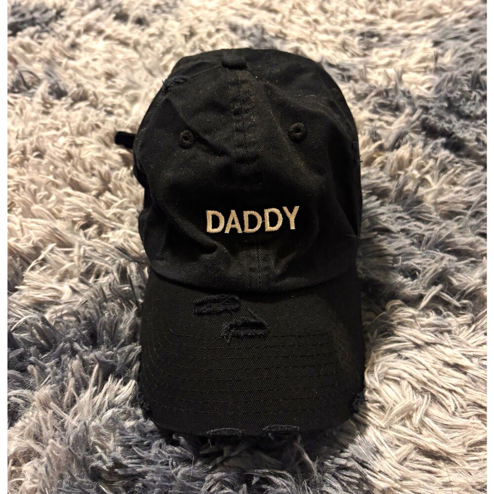 KBETHOS "DADDY" Dad Theme Black Solid Baseball Cap, One Size Adjustable